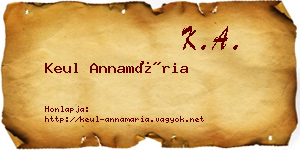 Keul Annamária névjegykártya